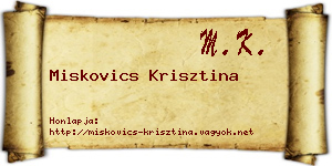 Miskovics Krisztina névjegykártya